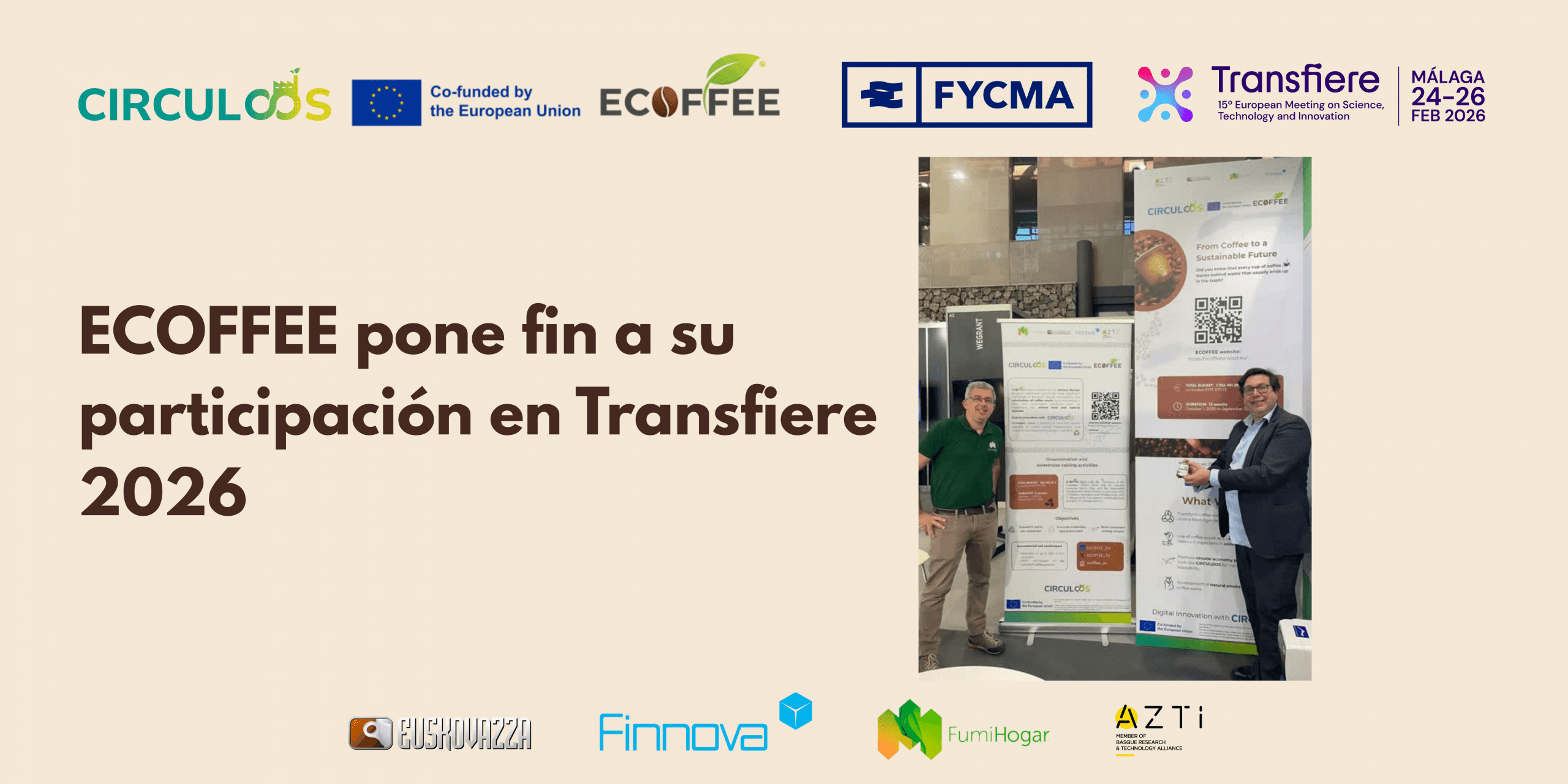 ECOFFEE cierra su participación en Transfiere tras tres días de sinergias y un Elevator Pitch de alto impacto