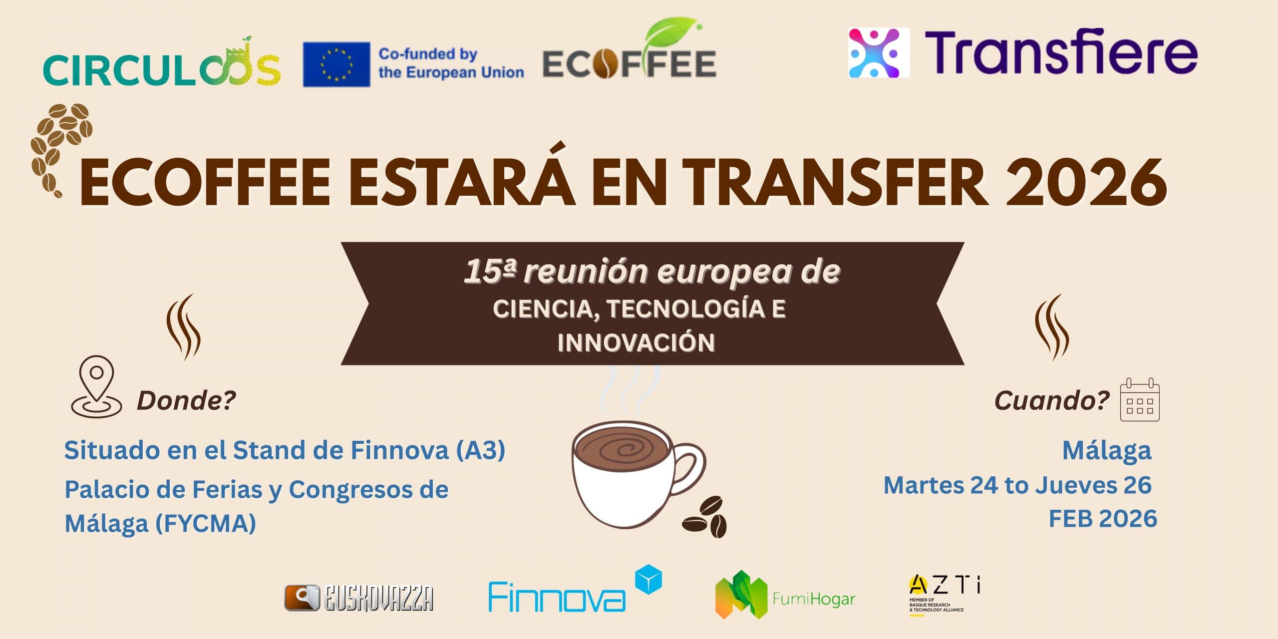 ECOFFEE escala en Transfiere 2026 la bioeconomía circular del café