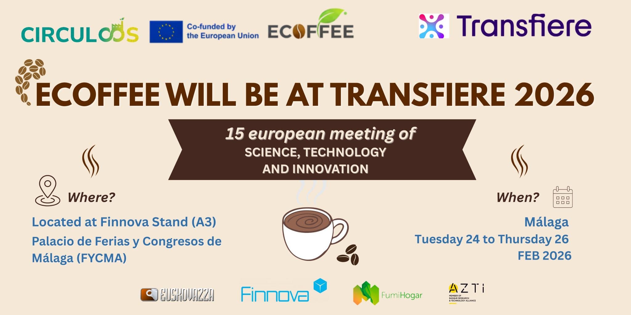 ECOFFEE impulsa la biocircularidad del café en Transfiere 2026.