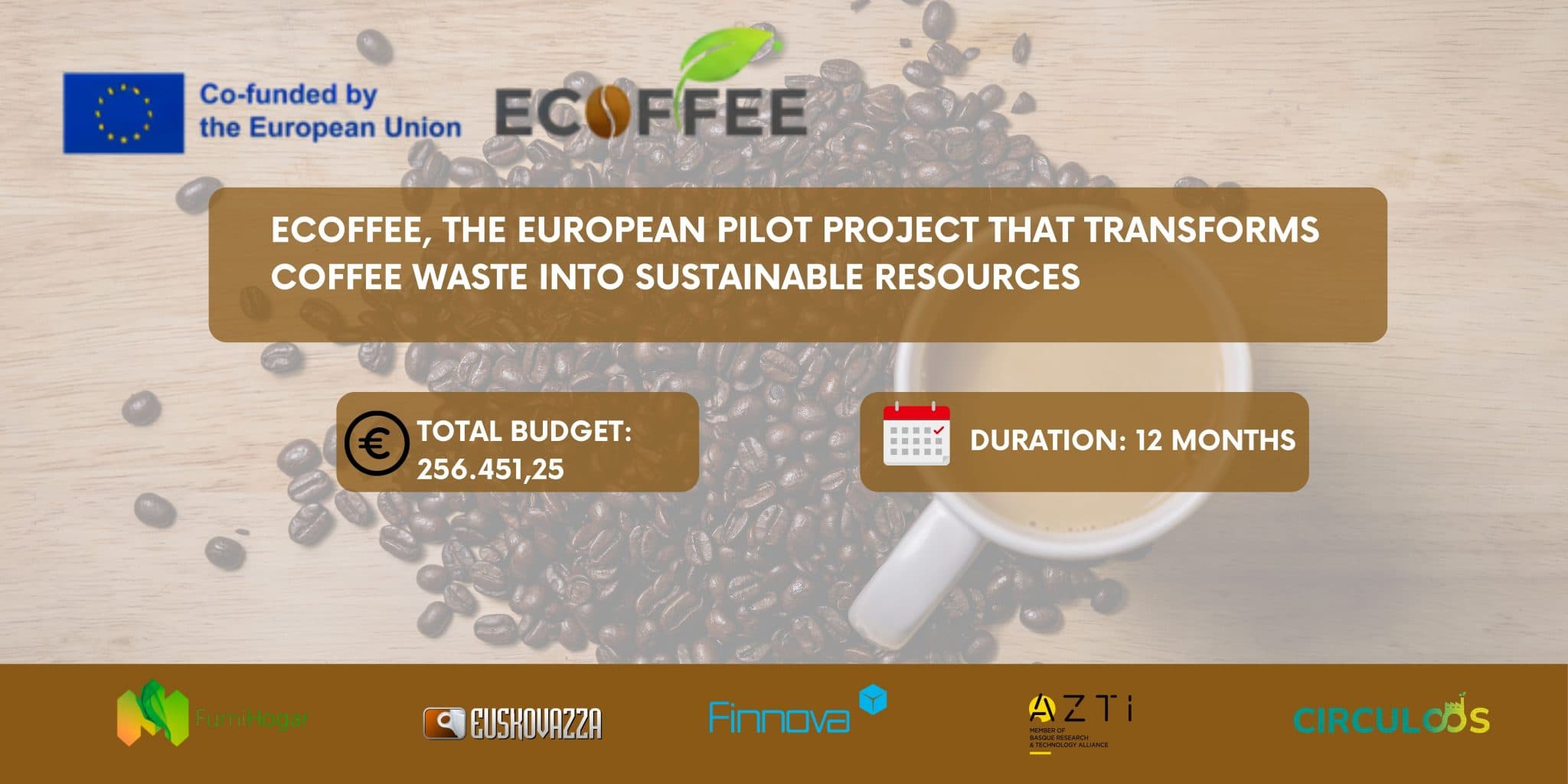 ECOFFEE, el proyecto piloto europeo que transforma los residuos de café en recursos sostenibles para biocidas y piensos para animales.