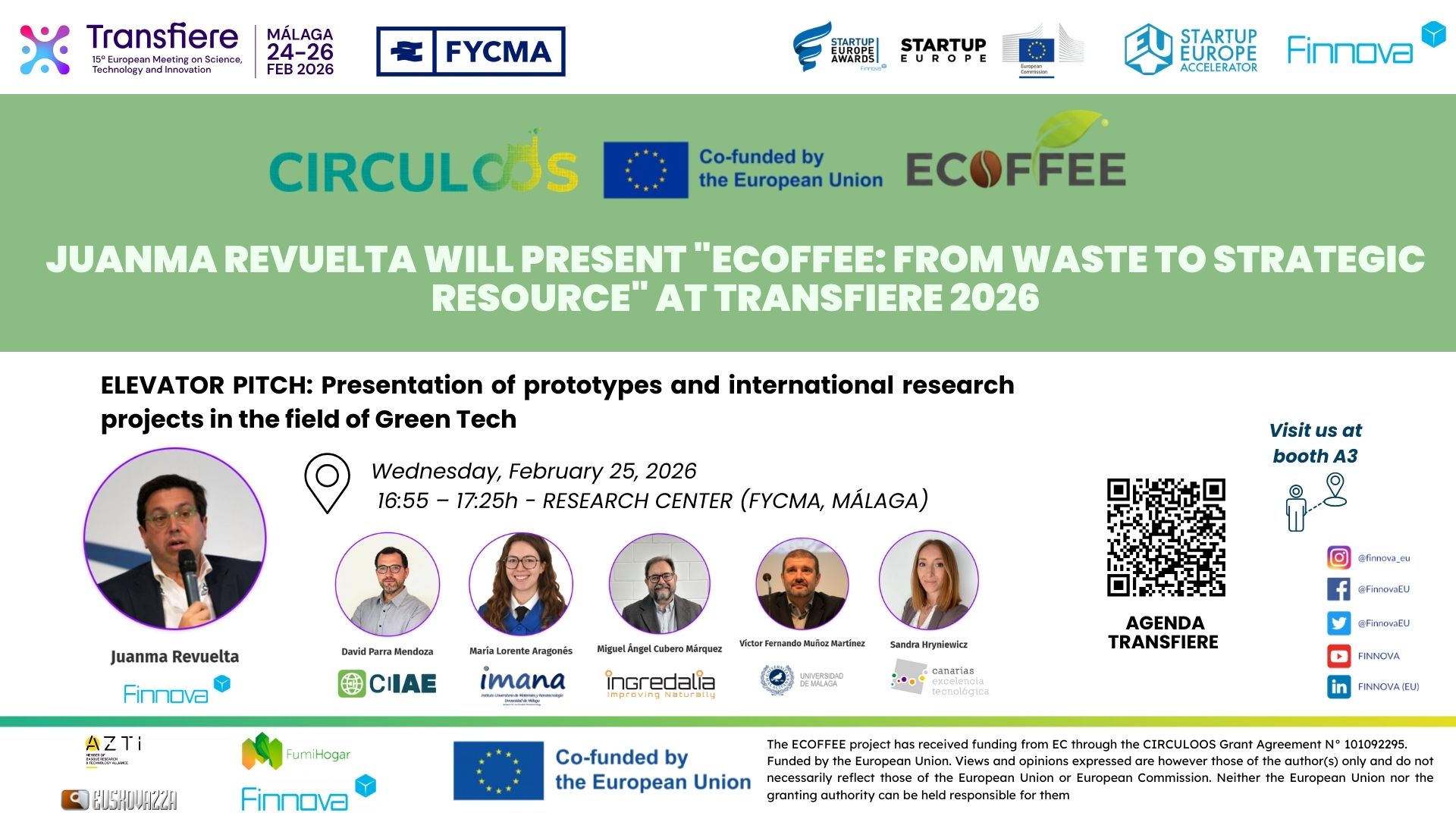 The ECOFFEE project to present its revolutionary circular bioeconomy technology at  Transfiere